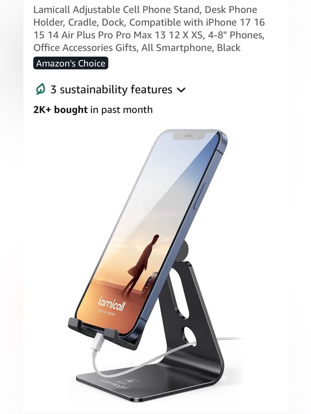 Lamicall Phone Stand - Black